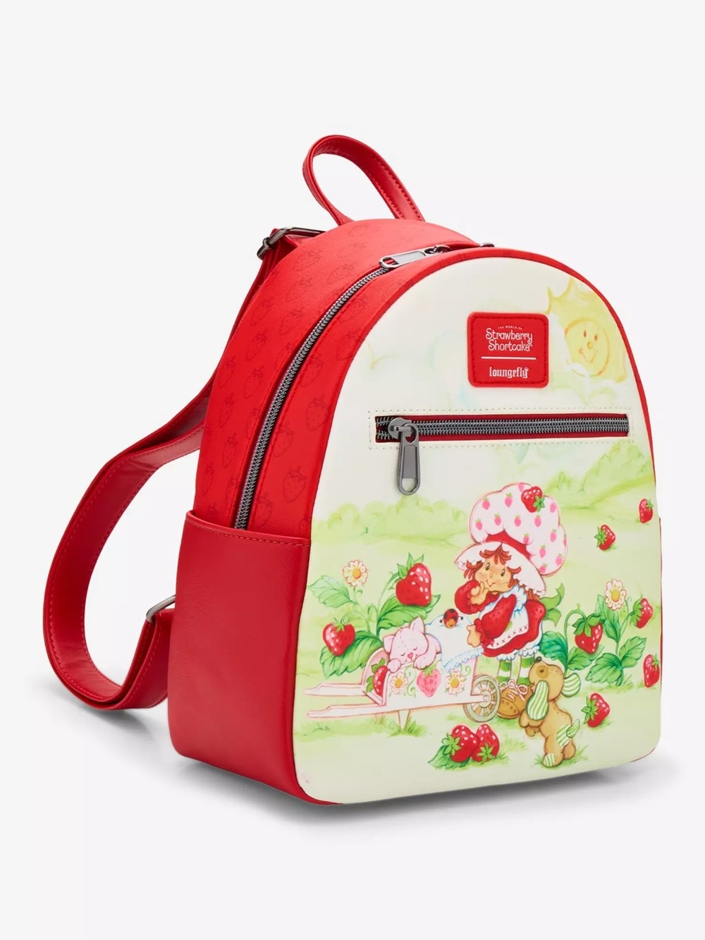 Loungefly Strawberry Shortcake & Custard Gardening RED Mini Backpack NEW - Picture 2 of 4